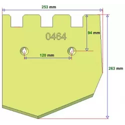 Schaar links 6-253-263L – schaar voor aardappelrooiers van Grimme | OEM Grimme 089.00464 | fabrikant KiJ