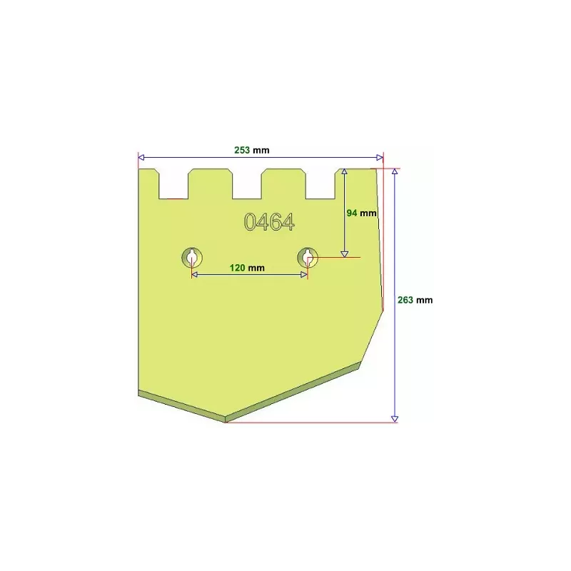 Schaar links 6-253-263L – schaar voor aardappelrooiers van Grimme | OEM Grimme 089.00464 | fabrikant KiJ