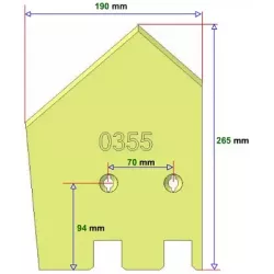 Schaar links 6-190-265L – schaar voor aardappelrooiers van Grimme | OEM Grimme 089.00355 | fabrikant KiJ