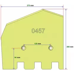 Schaar links 6-275-265L – schaar voor aardappelrooiers van Grimme | OEM Grimme 089.00457 | fabrikant KiJ