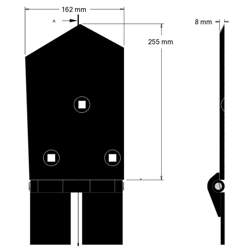 Schaar links 8-162-255L – schaar voor rooiers van Wuhlmaus | OEM Wuhlmaus 0000213100 | fabrikant KiJ