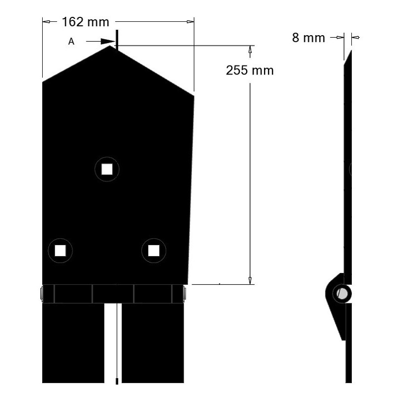 Schaar rechts 8-162-255P – schaar voor rooiers van Wuhlmaus | OEM Wuhlmaus 0000213300 | fabrikant KiJ
